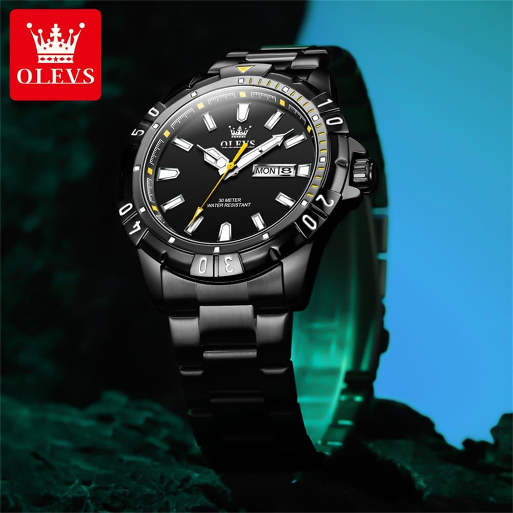 Foto 7 pulgar | Reloj Olevs - Vestido De Lujo (acero Inoxidable, Resistente Al Agua, 30 M) - Venta Internacional.
