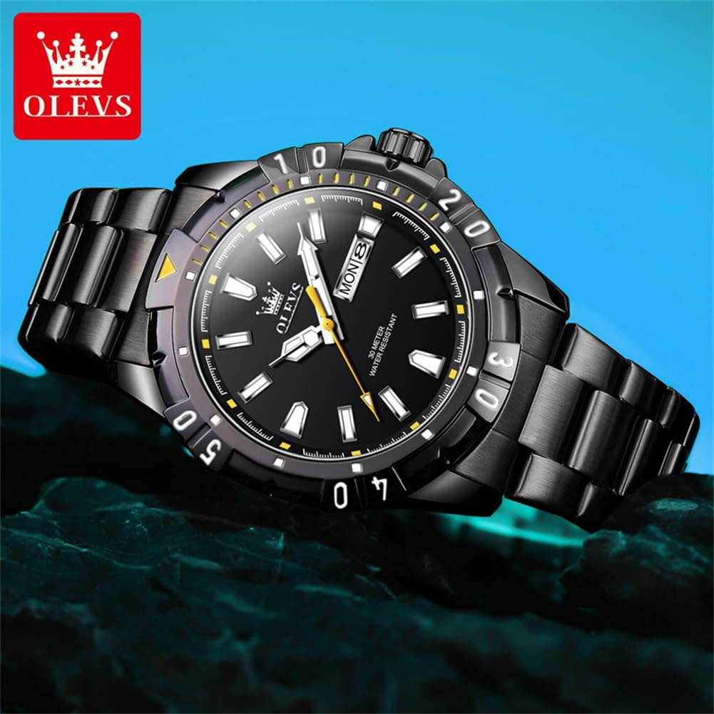 Foto 8 pulgar | Reloj Olevs - Vestido De Lujo (acero Inoxidable, Resistente Al Agua, 30 M) - Venta Internacional.