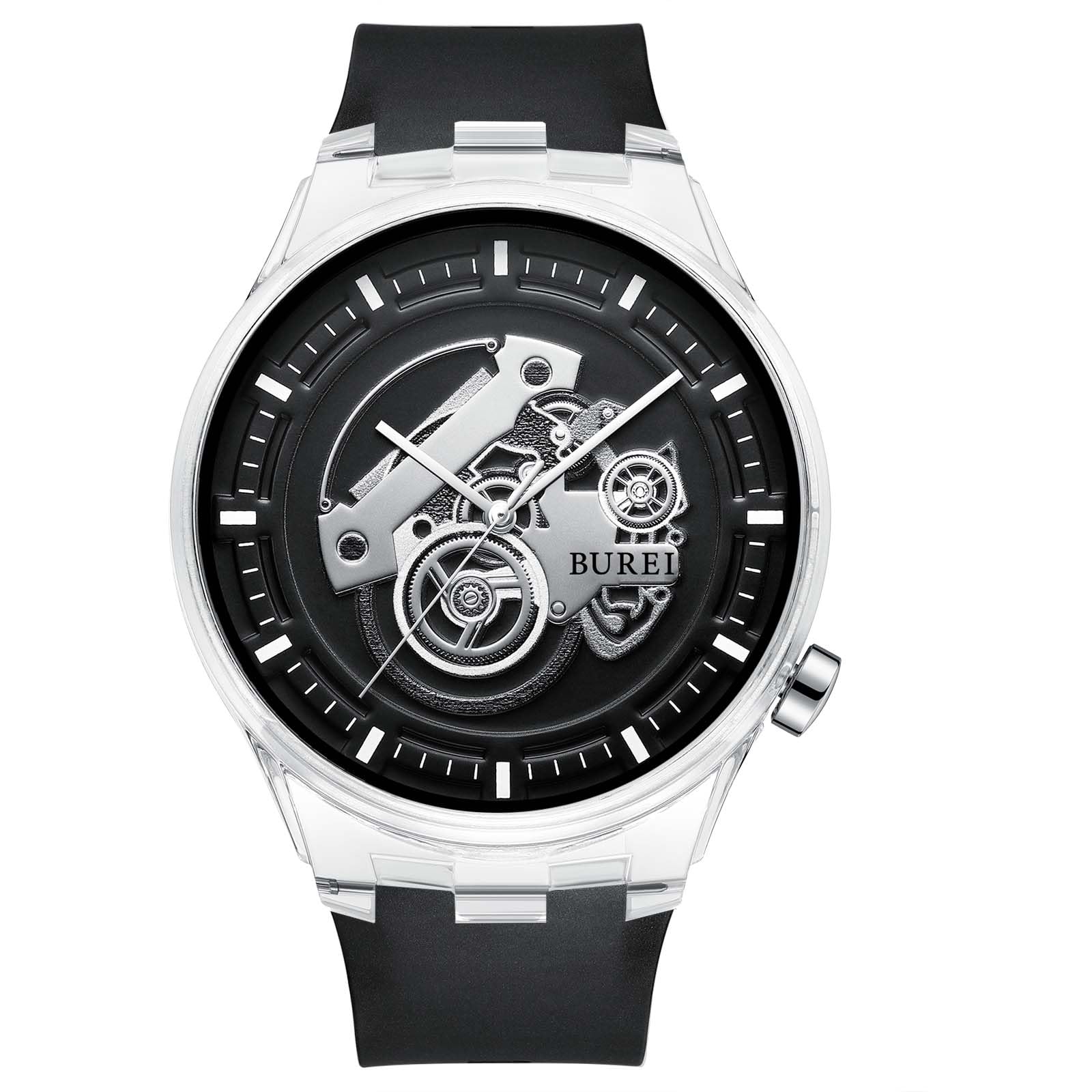 Reloj Burei Fashion, Correa Casual, Impermeable, De Cuarzo Y Silicona - Venta Internacional.