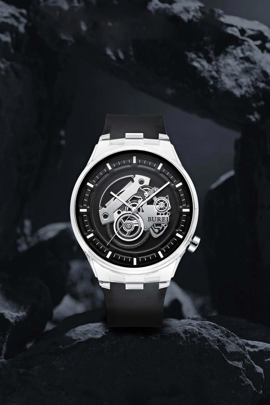 Foto 4 pulgar | Reloj Burei Fashion, Correa Casual, Impermeable, De Cuarzo Y Silicona - Venta Internacional.