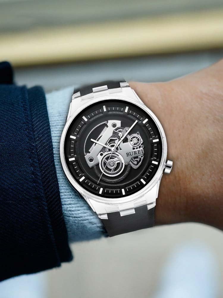 Foto 6 pulgar | Reloj Burei Fashion, Correa Casual, Impermeable, De Cuarzo Y Silicona - Venta Internacional.