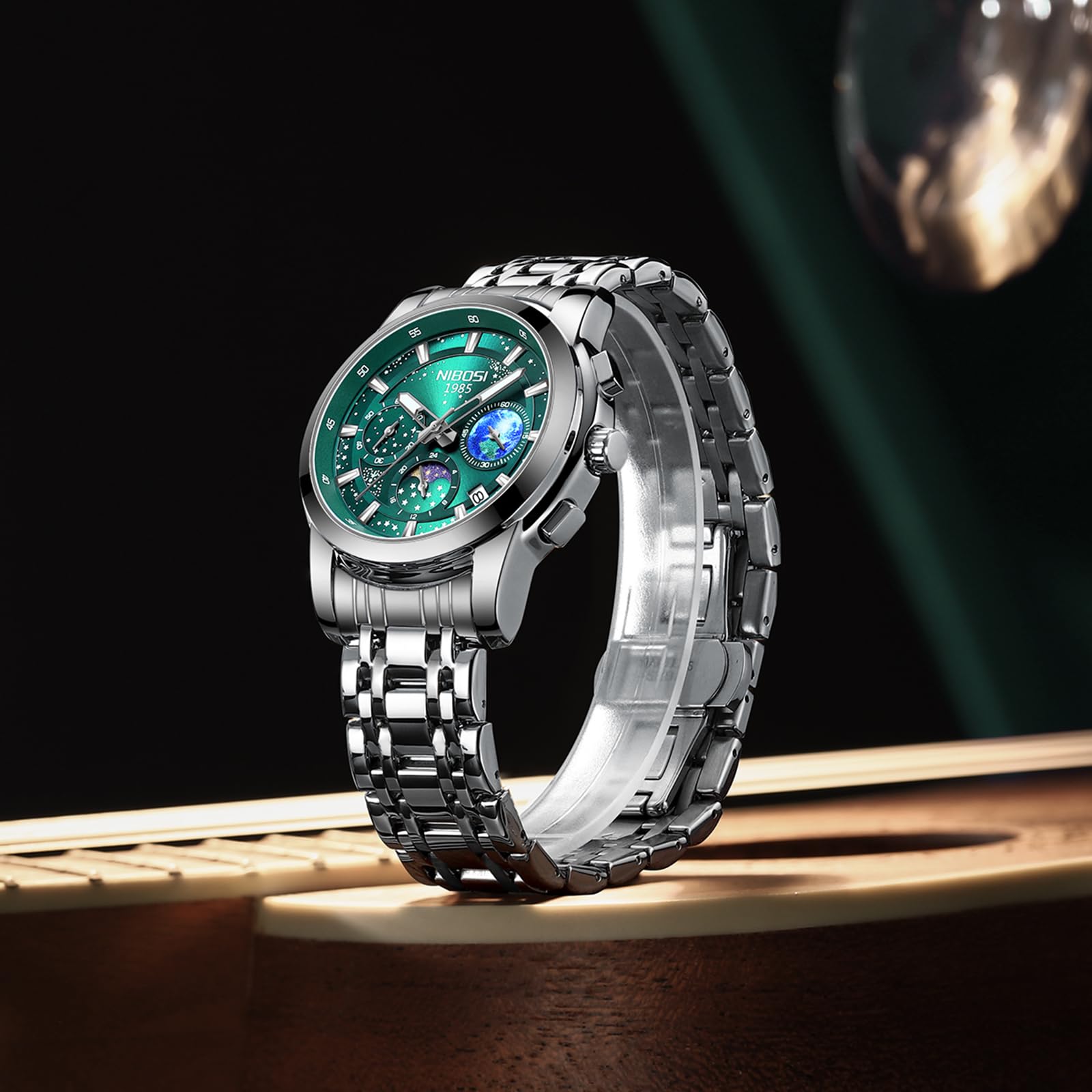 Foto 6 | Reloj Nibosi Cronógrafo Analógico De Cuarzo De Acero Inoxidable Para Hombre - Venta Internacional.