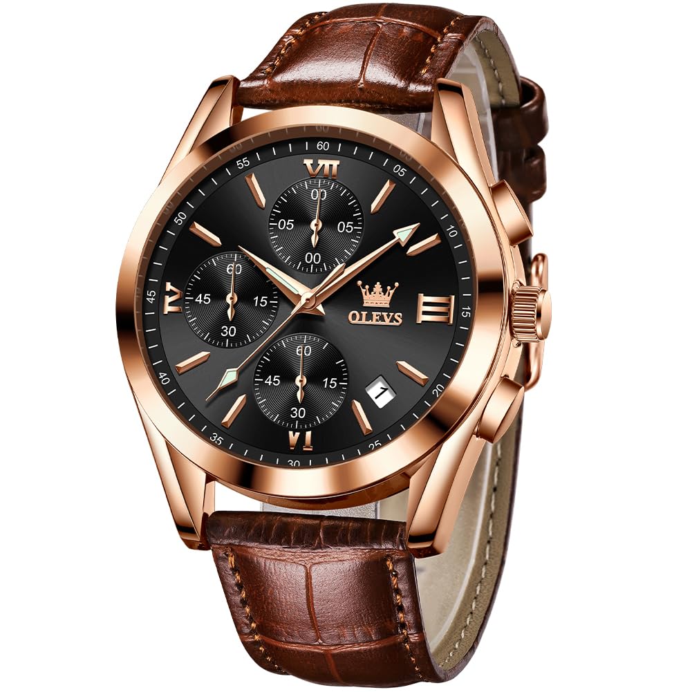 Foto 2 pulgar | Reloj Olevs De Cuero Marrón Con Calendario Grande Impermeable Para Hombre - Venta Internacional.