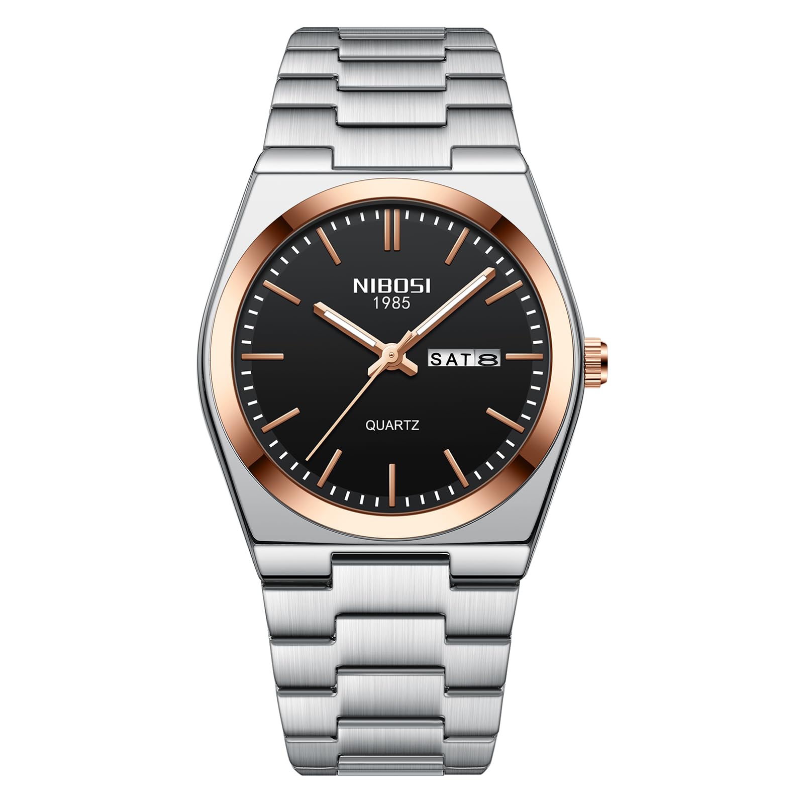 Foto 3 pulgar | Reloj De Cuarzo Analógico Nibosi Para Hombre Con Fecha De Día Y Acero Inoxidable - Venta Internacional.