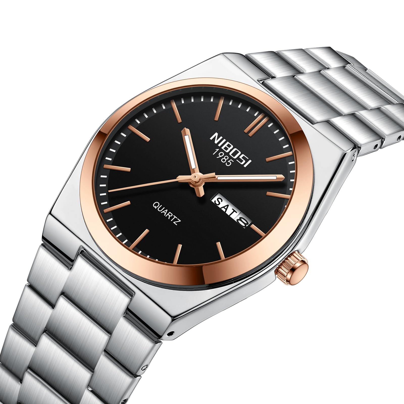Foto 4 pulgar | Reloj De Cuarzo Analógico Nibosi Para Hombre Con Fecha De Día Y Acero Inoxidable - Venta Internacional.