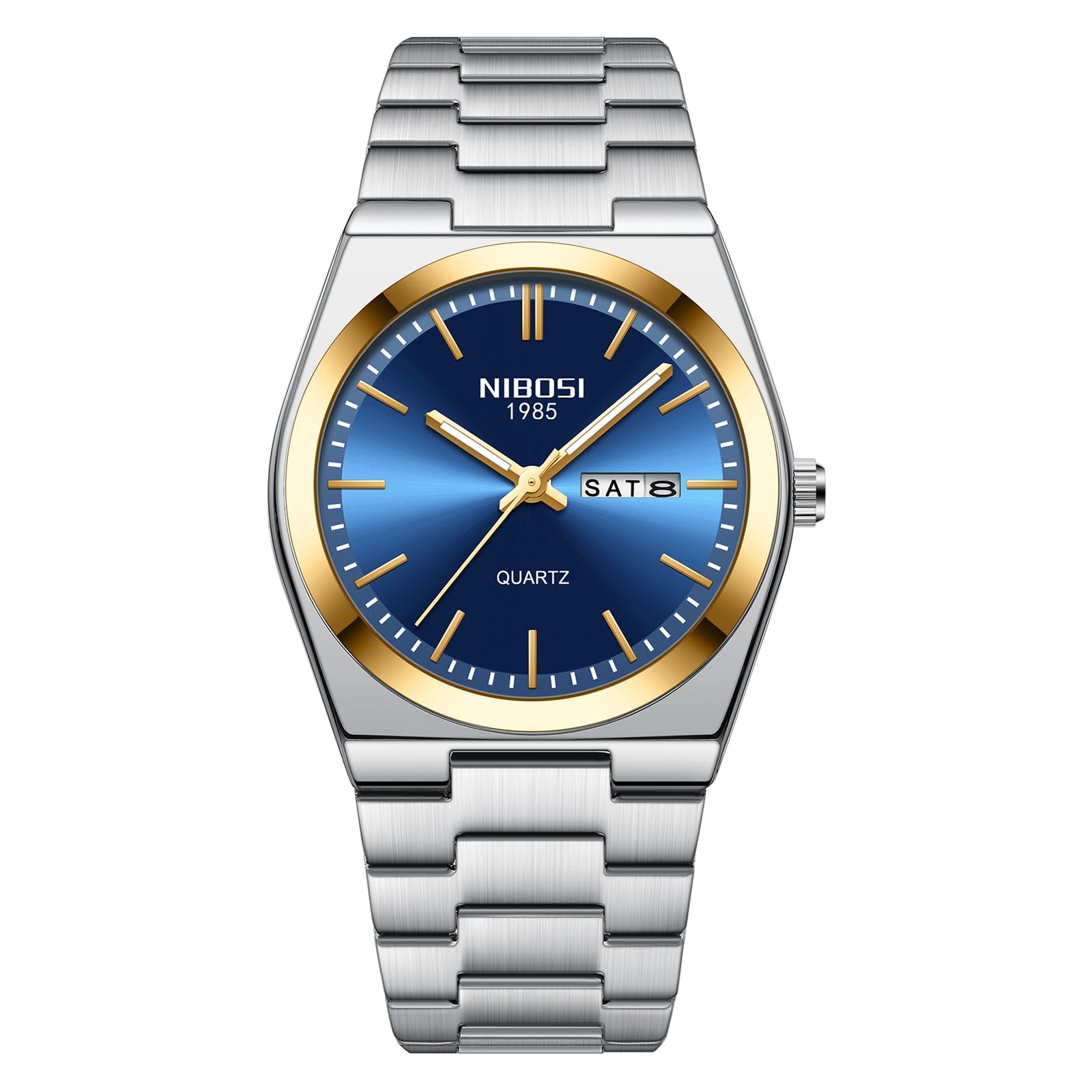 Foto 3 pulgar | Reloj De Cuarzo Analógico Nibosi Para Hombre Con Fecha De Día Y Acero Inoxidable - Venta Internacional.