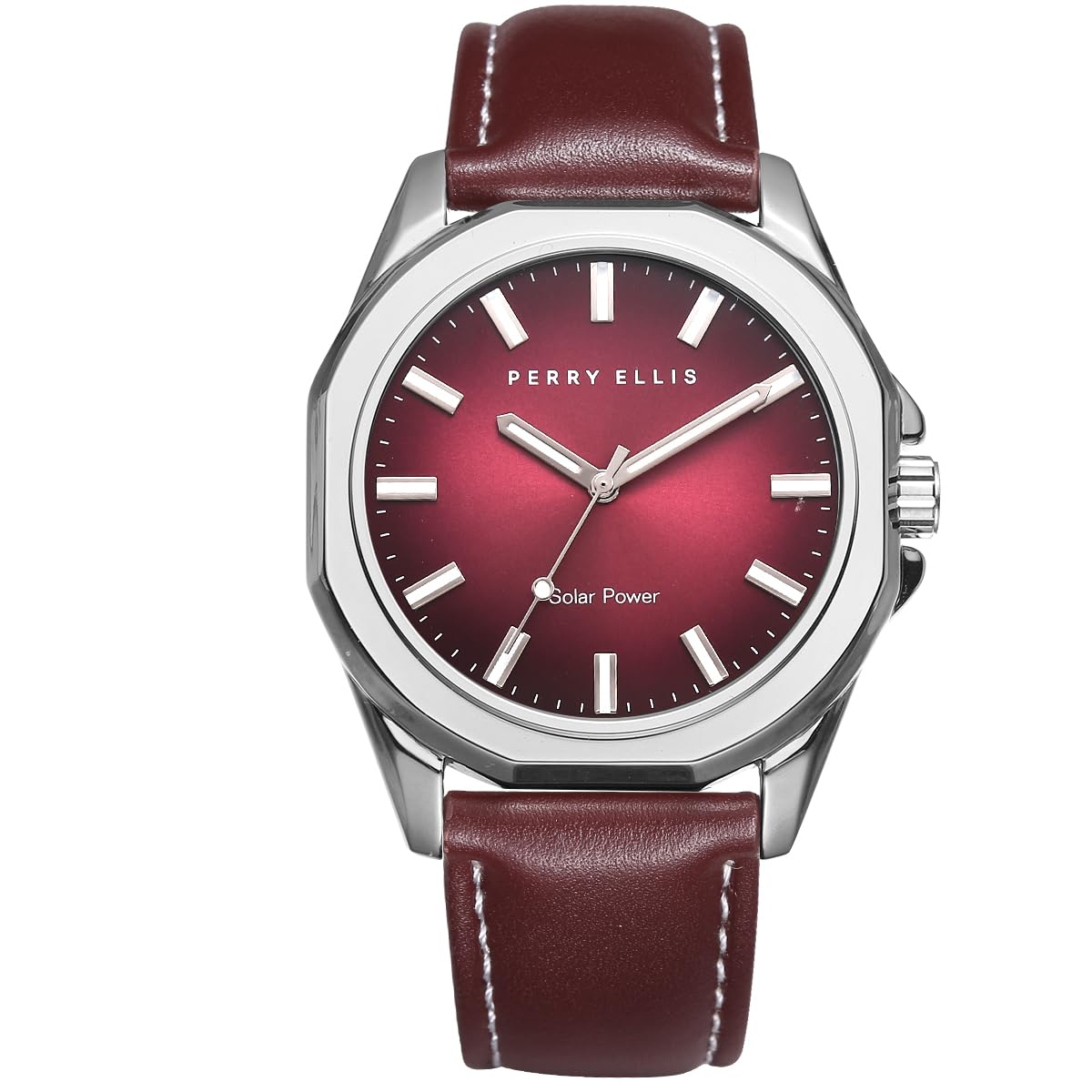 Reloj Perry Ellis De Piel Vegana Con Energía Solar De 42 Mm Para Hombre - Venta Internacional.