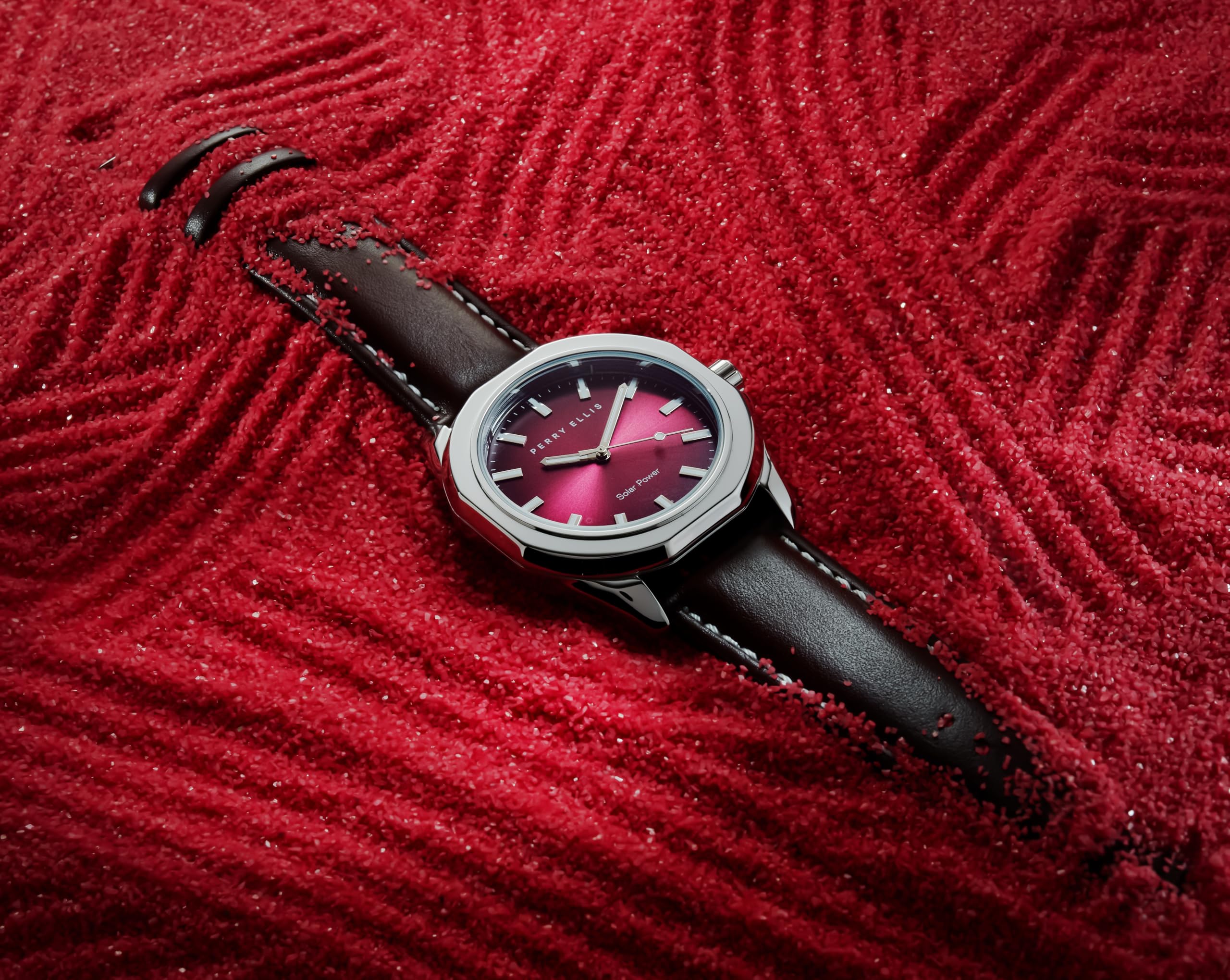 Foto 4 pulgar | Reloj Perry Ellis De Piel Vegana Con Energía Solar De 42 Mm Para Hombre - Venta Internacional.