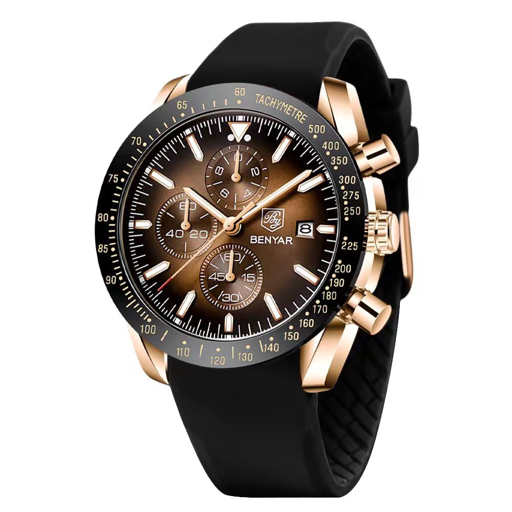 Foto 2 pulgar | Reloj By Benyar, Cronógrafo Analógico De Cuarzo, 30 M, Resistente Al Agua Para Hombre - Venta Internacional.