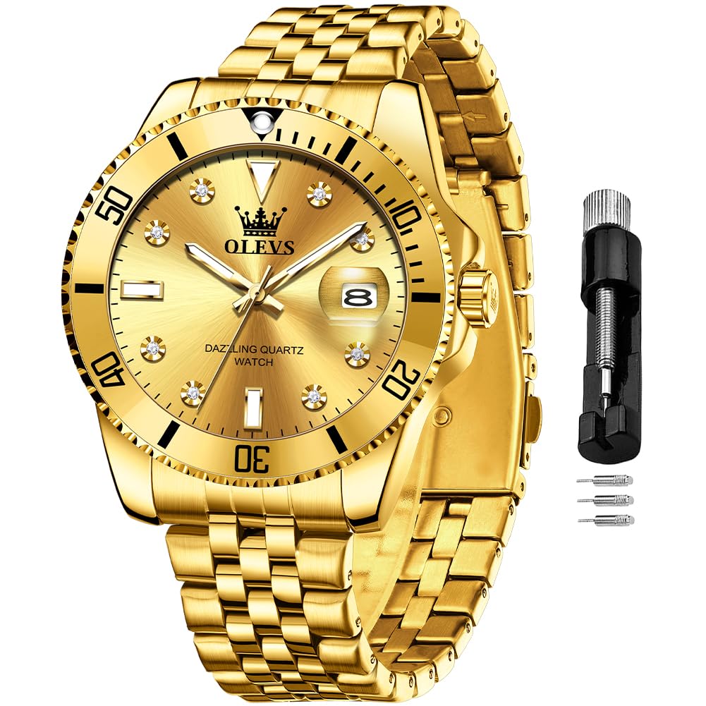 Reloj Olevs Gold Classic - Vestido Analógico Para Hombre, Impermeable - Venta Internacional.