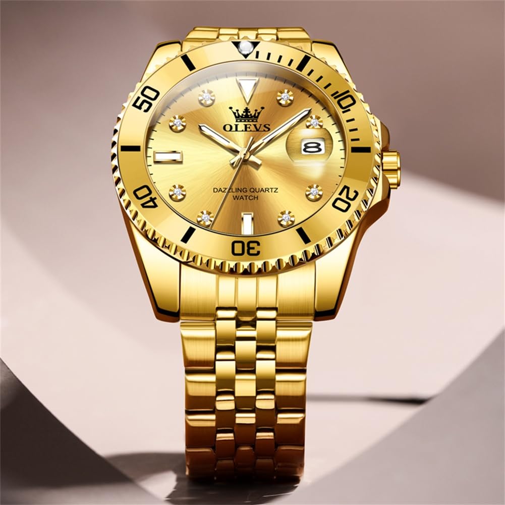 Foto 3 pulgar | Reloj Olevs Gold Classic - Vestido Analógico Para Hombre, Impermeable - Venta Internacional.