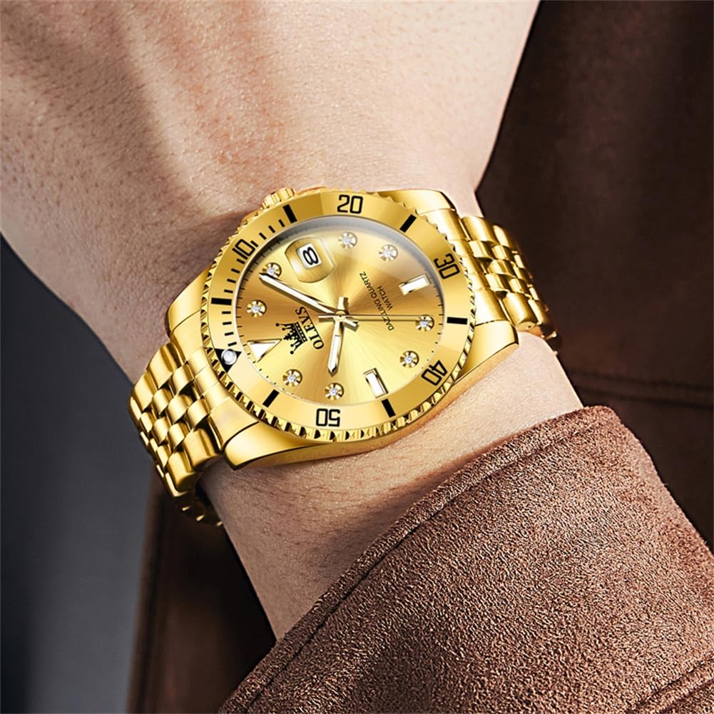 Foto 4 pulgar | Reloj Olevs Gold Classic - Vestido Analógico Para Hombre, Impermeable - Venta Internacional.