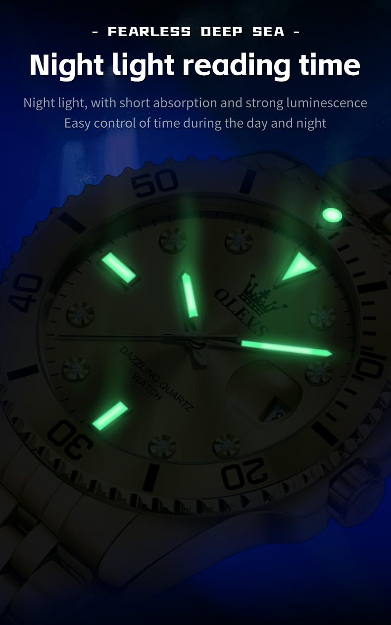 Foto 7 pulgar | Reloj Olevs Gold Classic - Vestido Analógico Para Hombre, Impermeable - Venta Internacional.