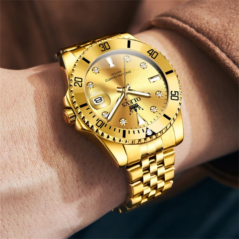 Foto 8 pulgar | Reloj Olevs Gold Classic - Vestido Analógico Para Hombre, Impermeable - Venta Internacional.