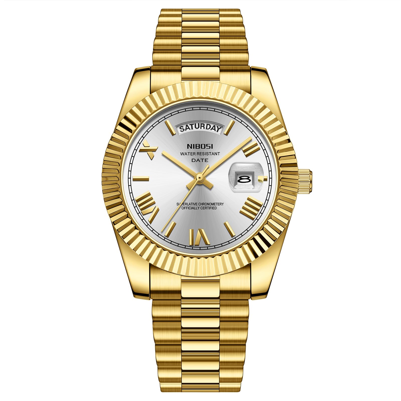 Foto 2 | Reloj Nibosi A11-gold White Analógico Cuarzo Acero Inoxidable - Venta Internacional.
