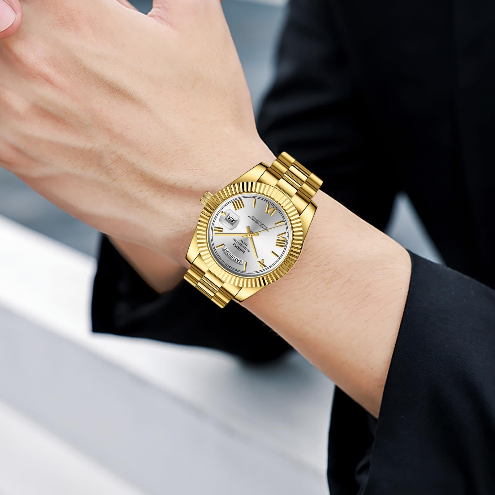 Foto 6 | Reloj Nibosi A11-gold White Analógico Cuarzo Acero Inoxidable - Venta Internacional.