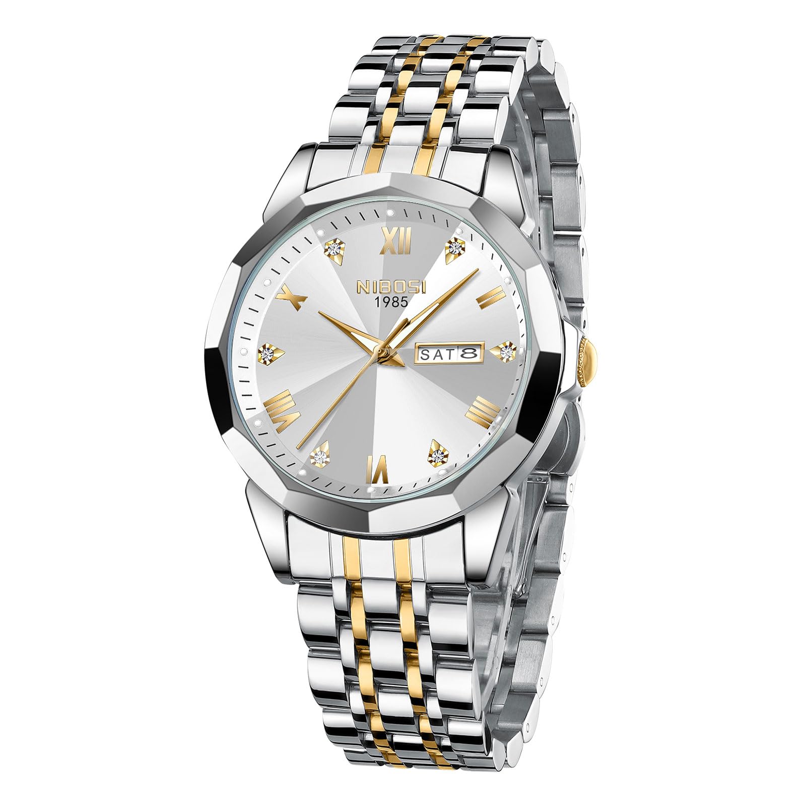 Reloj Nibosi Analógico Impermeable Diamond Day-date Para Hombre - Venta Internacional.