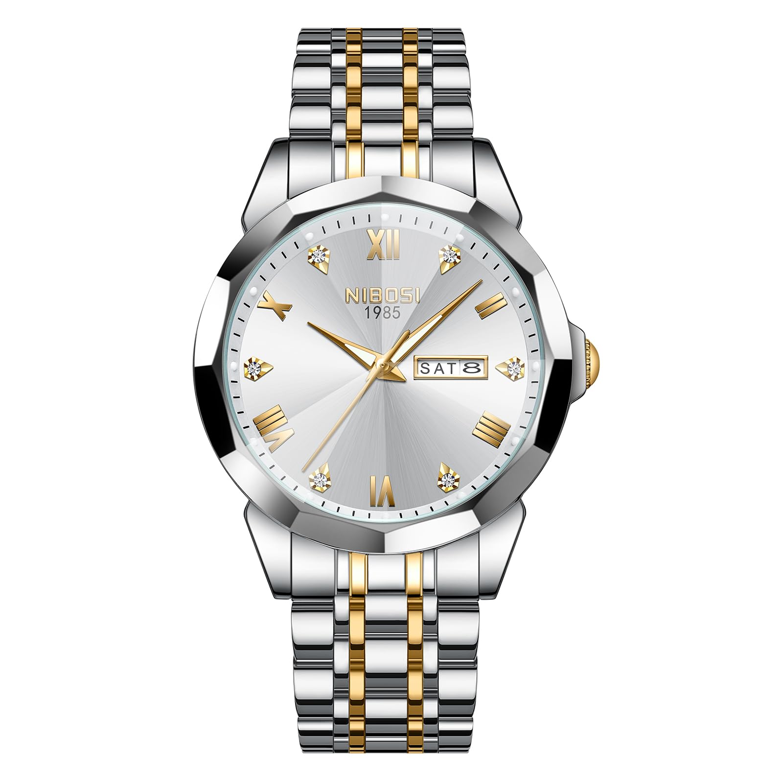 Foto 3 pulgar | Reloj Nibosi Analógico Impermeable Diamond Day-date Para Hombre - Venta Internacional.