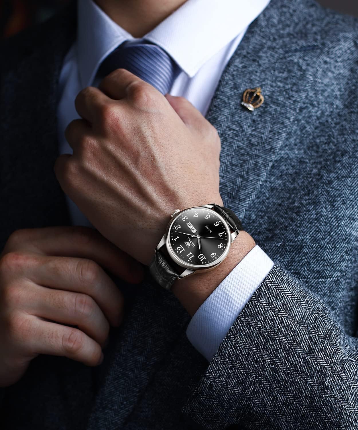 Foto 4 | Reloj Olevs de Piel para Hombre Impermeable 30 M - Venta Internacional
