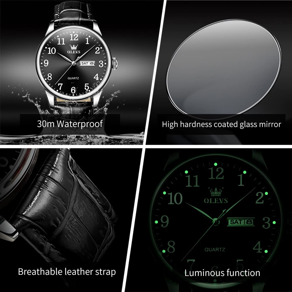 Foto 6 pulgar | Reloj Olevs de Piel para Hombre Impermeable 30 M - Venta Internacional