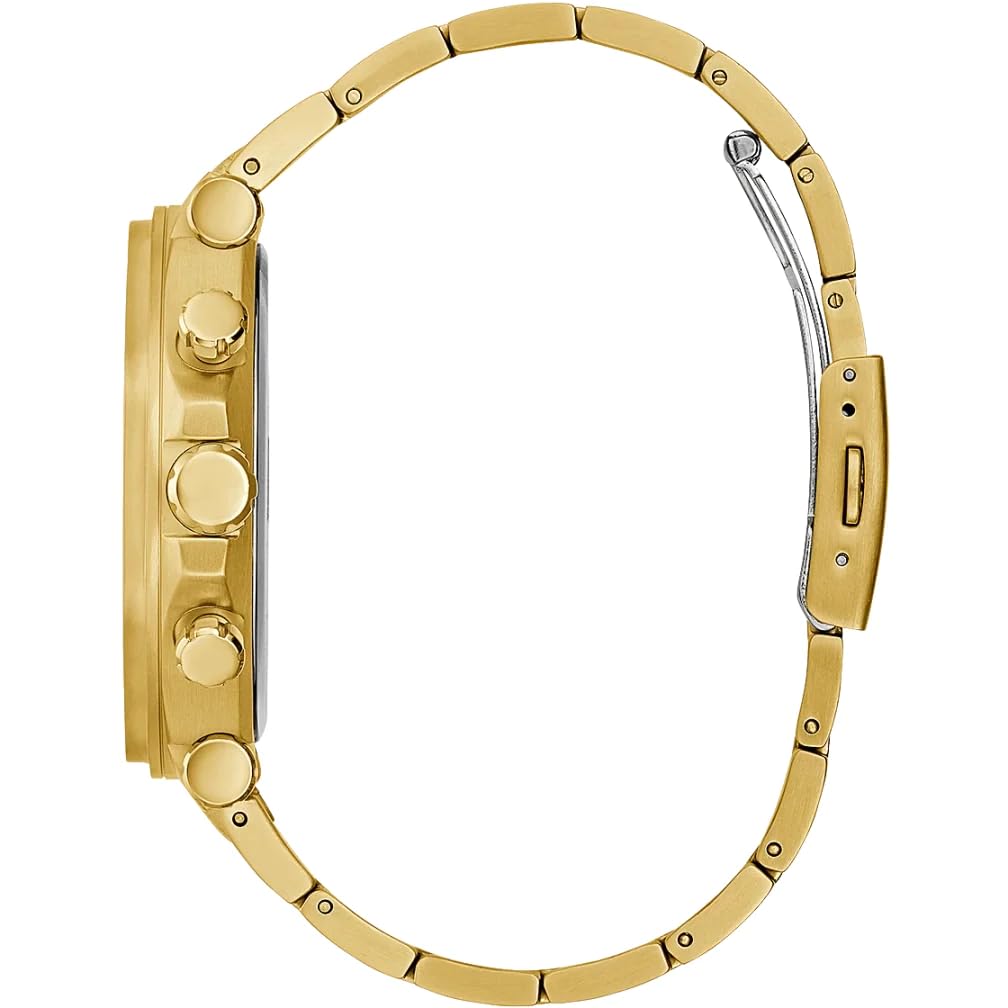 Foto 3 pulgar | Reloj Guess Correa Dorada de 46 mm y Esfera Negra para Hombre - Venta Internacional