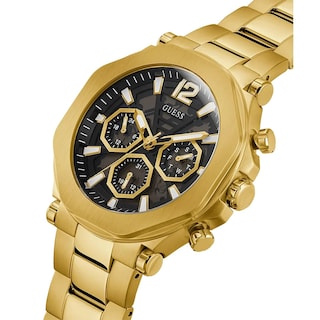 Foto 4 | Reloj Guess Correa Dorada de 46 mm y Esfera Negra para Hombre - Venta Internacional