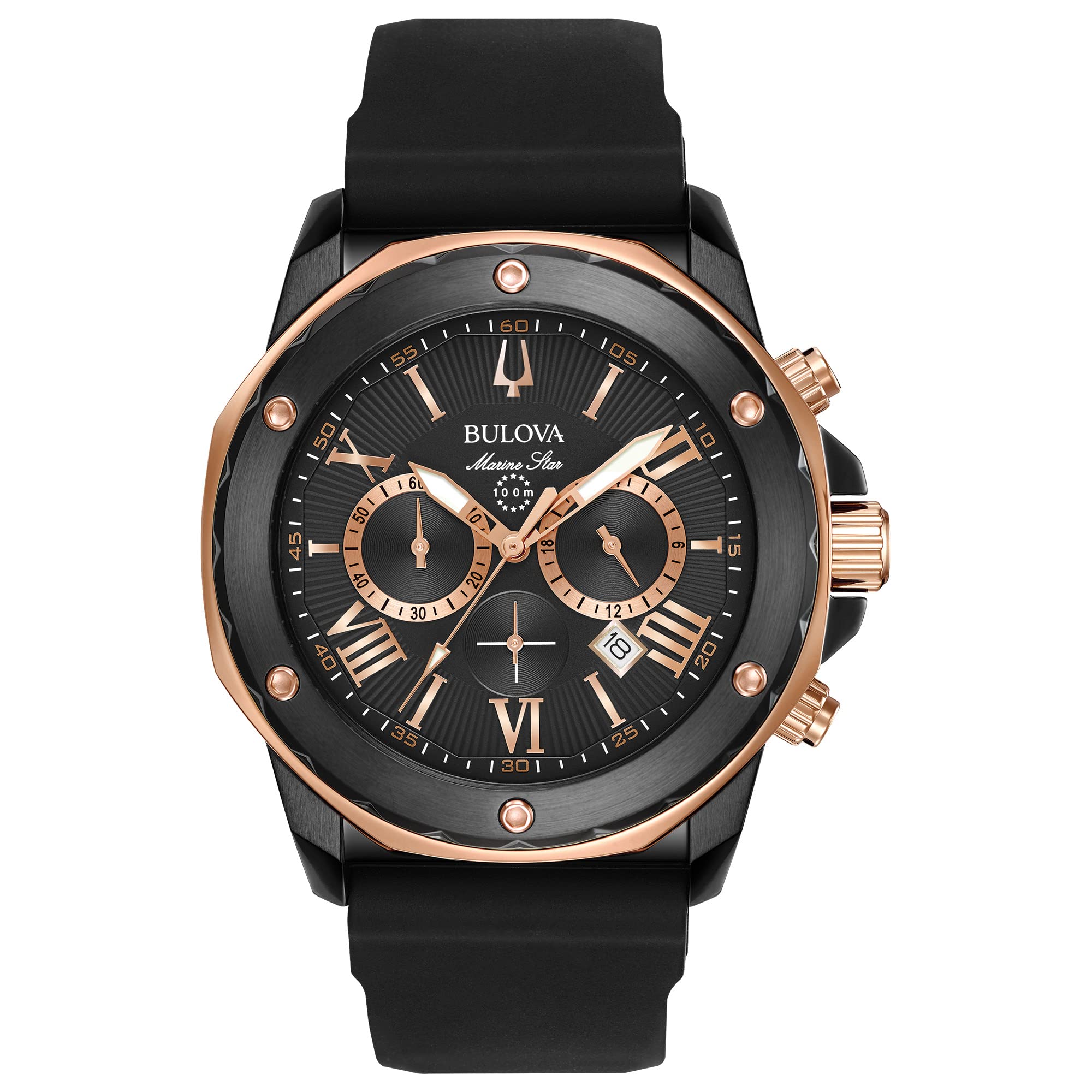 Reloj Bulova Marine Star Series A 98b307 De Silicona Negra - Venta Internacional.