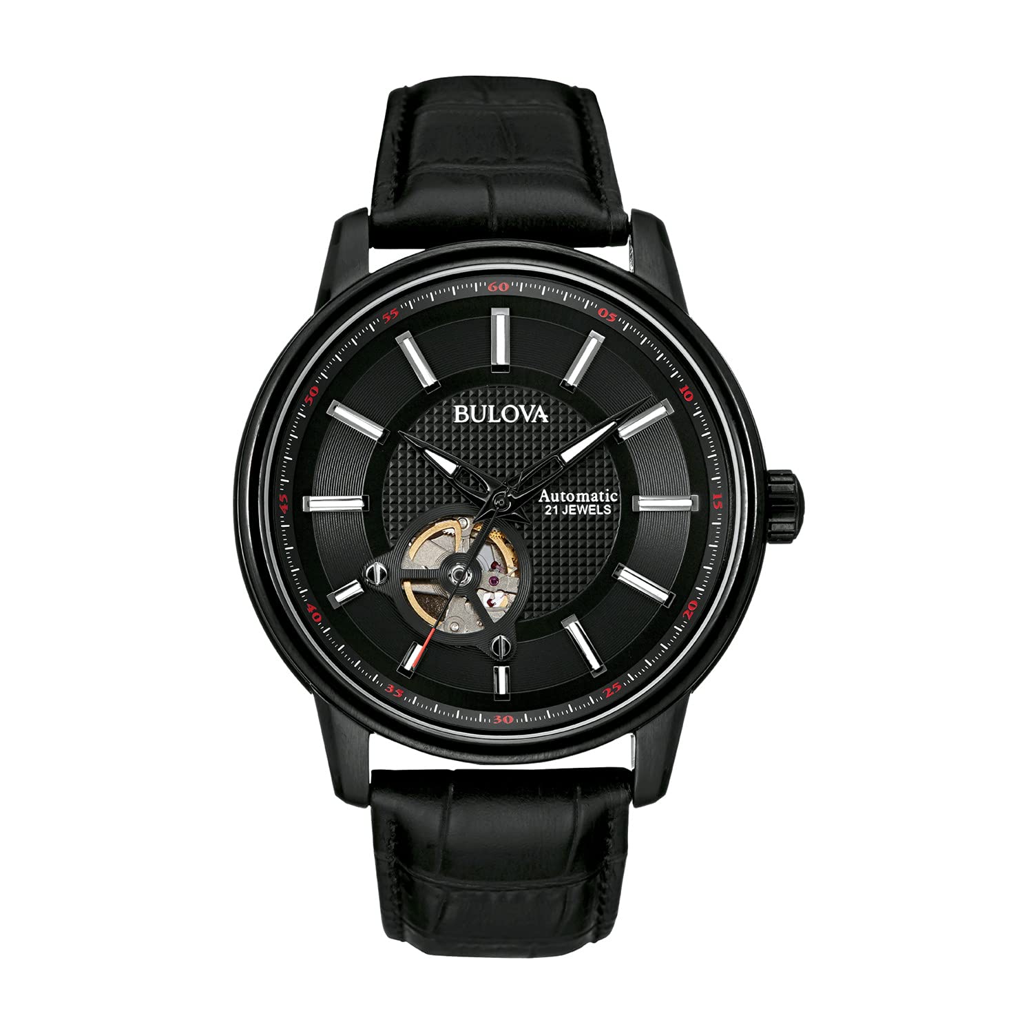 Foto 2 pulgar | Reloj Bulova Automático De Piel Para Hombre, 45 Mm, 21 Joyas - Venta Internacional.