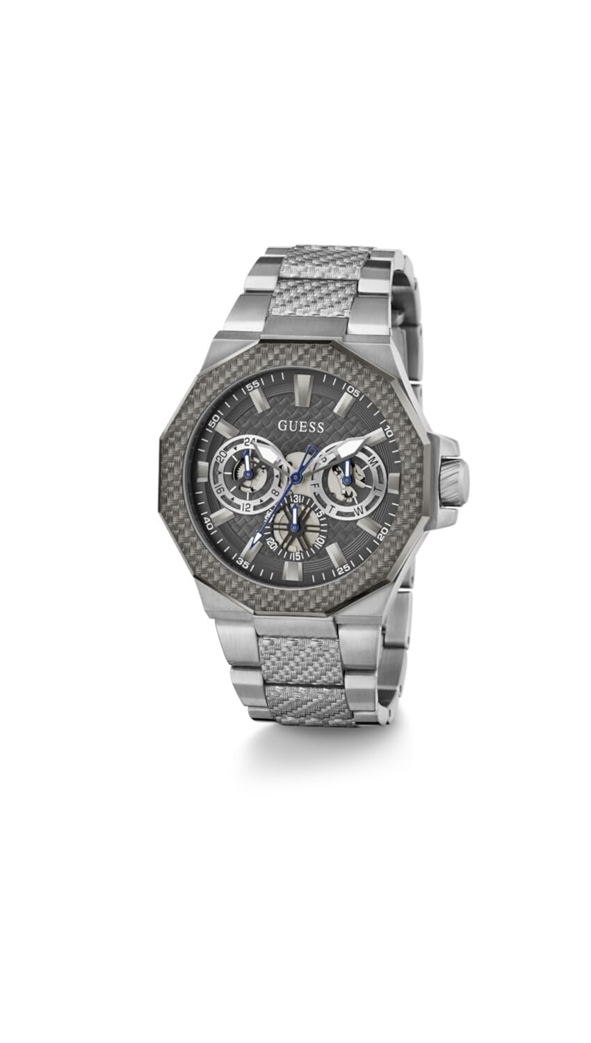 Foto 2 | Pulsera Watch Guess Para Hombre, Tono Plateado, 45 Mm, Esfera Gris - Venta Internacional.