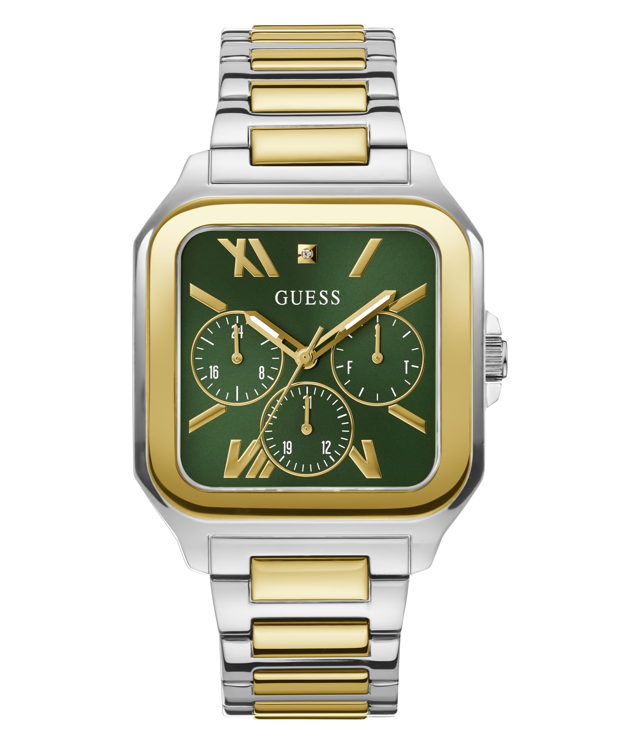 Foto 2 pulgar | Reloj Guess Para Hombre Con Correa Bicolor De 42 Mm Y Esfera Verde - Venta Internacional.