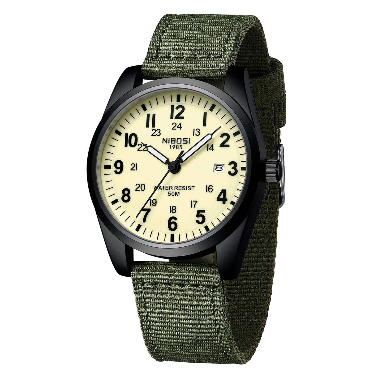 Foto 2 pulgar | Reloj Nibosi Analógico Militar con Correa de Nailon Impermeable para Hombre - Venta Internacional