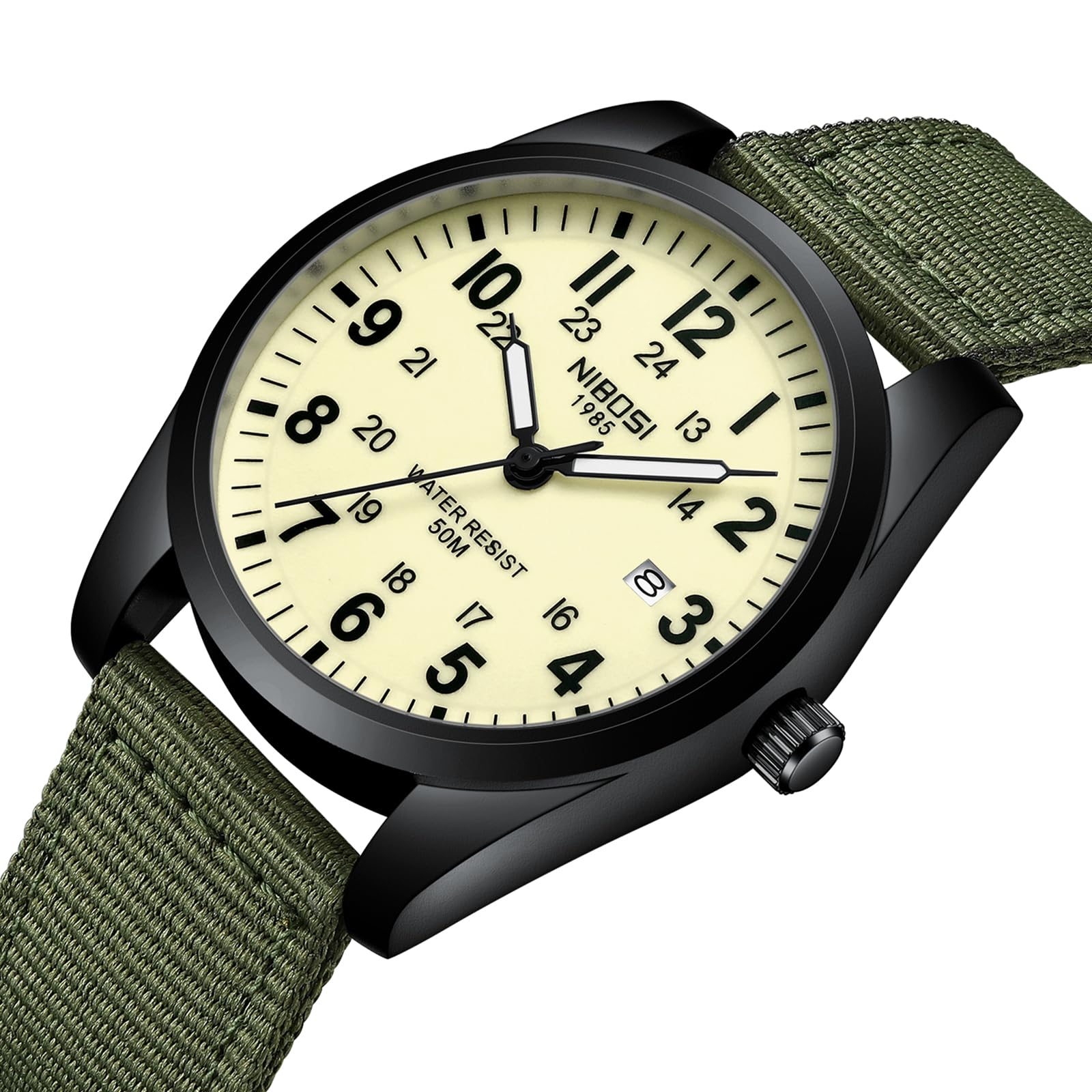 Foto 4 pulgar | Reloj Nibosi Analógico Militar con Correa de Nailon Impermeable para Hombre - Venta Internacional