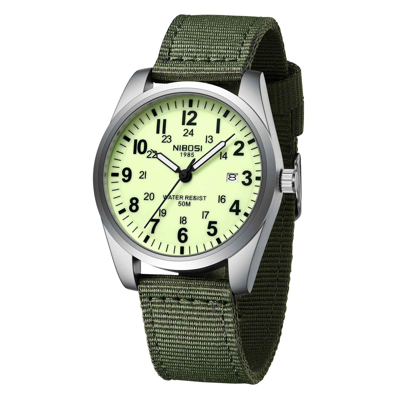 Foto 3 pulgar | Reloj Nibosi Analógico Militar Con Correa De Nailon Impermeable Para Hombre - Venta Internacional.