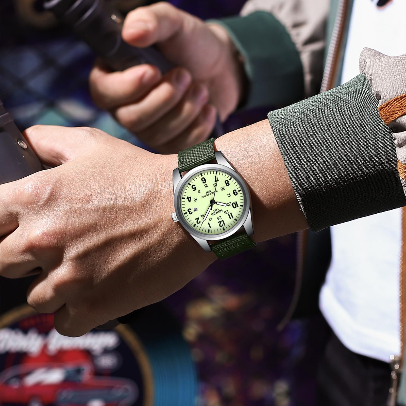 Foto 8 pulgar | Reloj Nibosi Analógico Militar Con Correa De Nailon Impermeable Para Hombre - Venta Internacional.