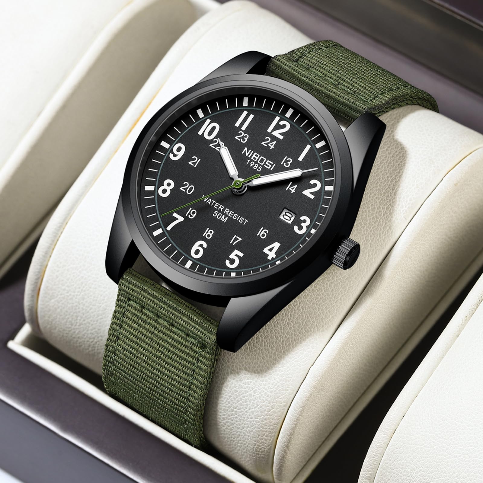 Foto 5 | Reloj Nibosi Analógico Militar Impermeable Con Calendario Para Hombre - Venta Internacional.