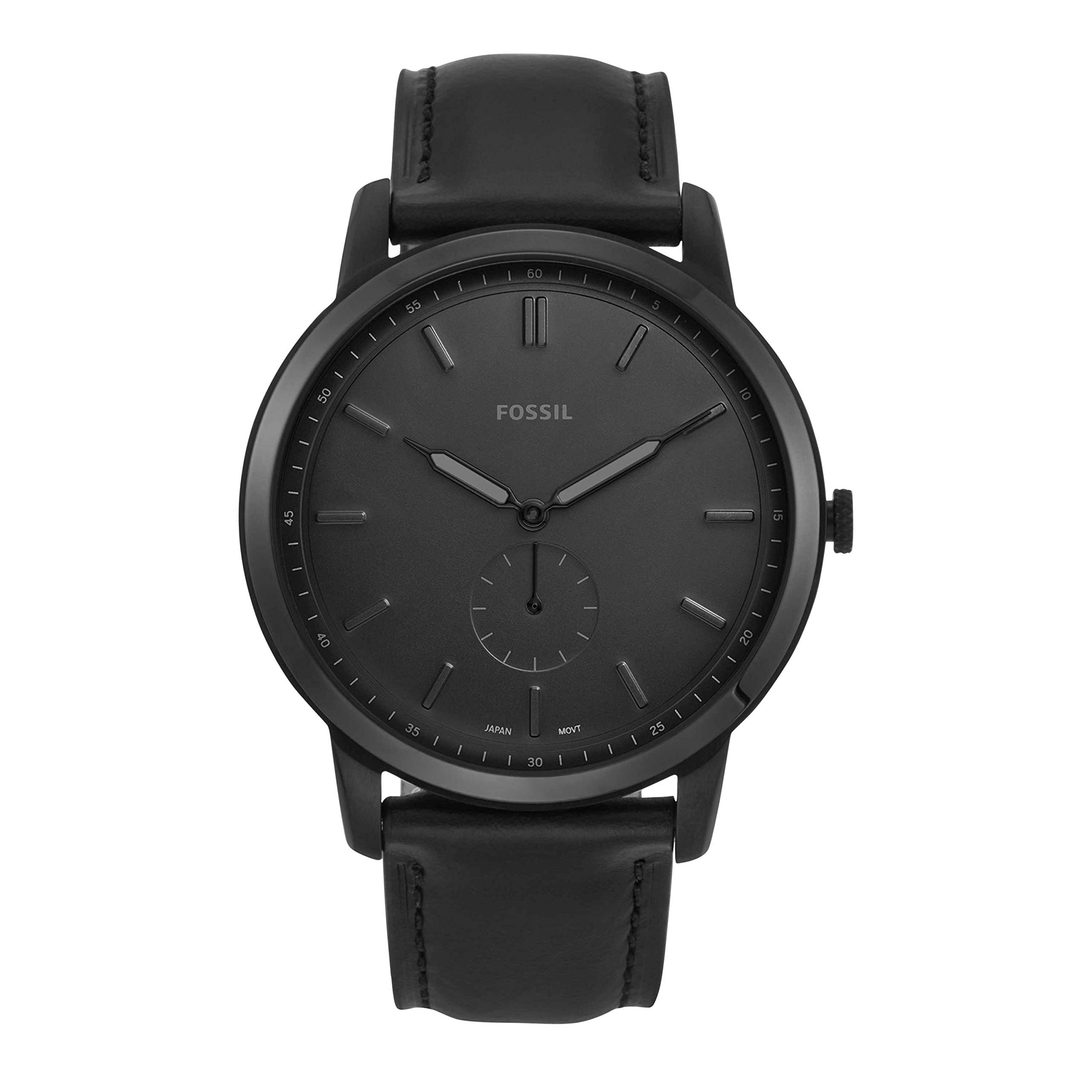 Foto 1 | Reloj Fossil Minimalist Fs5447 De Acero Inoxidable Y Cuero Negro - Venta Internacional.