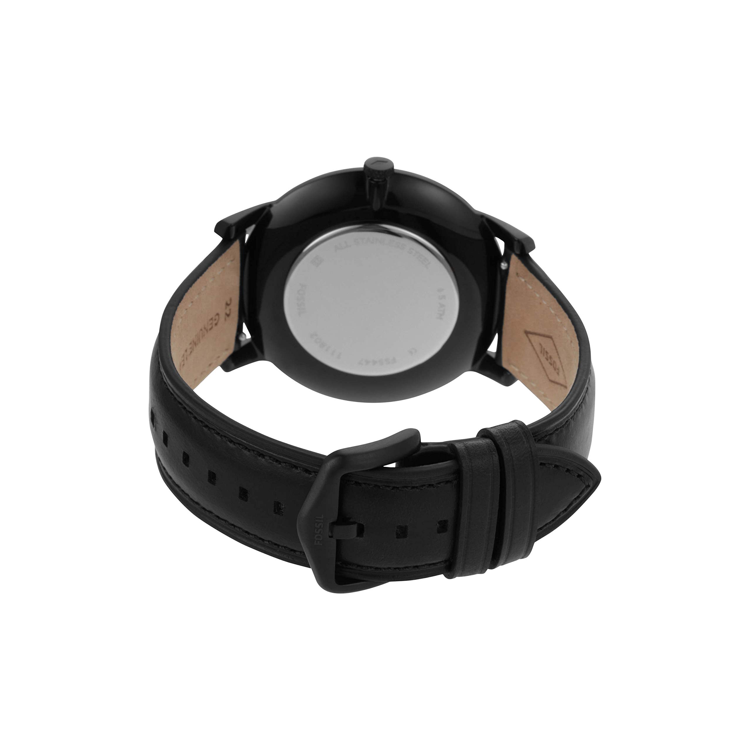 Foto 4 pulgar | Reloj Fossil Minimalist Fs5447 De Acero Inoxidable Y Cuero Negro - Venta Internacional.