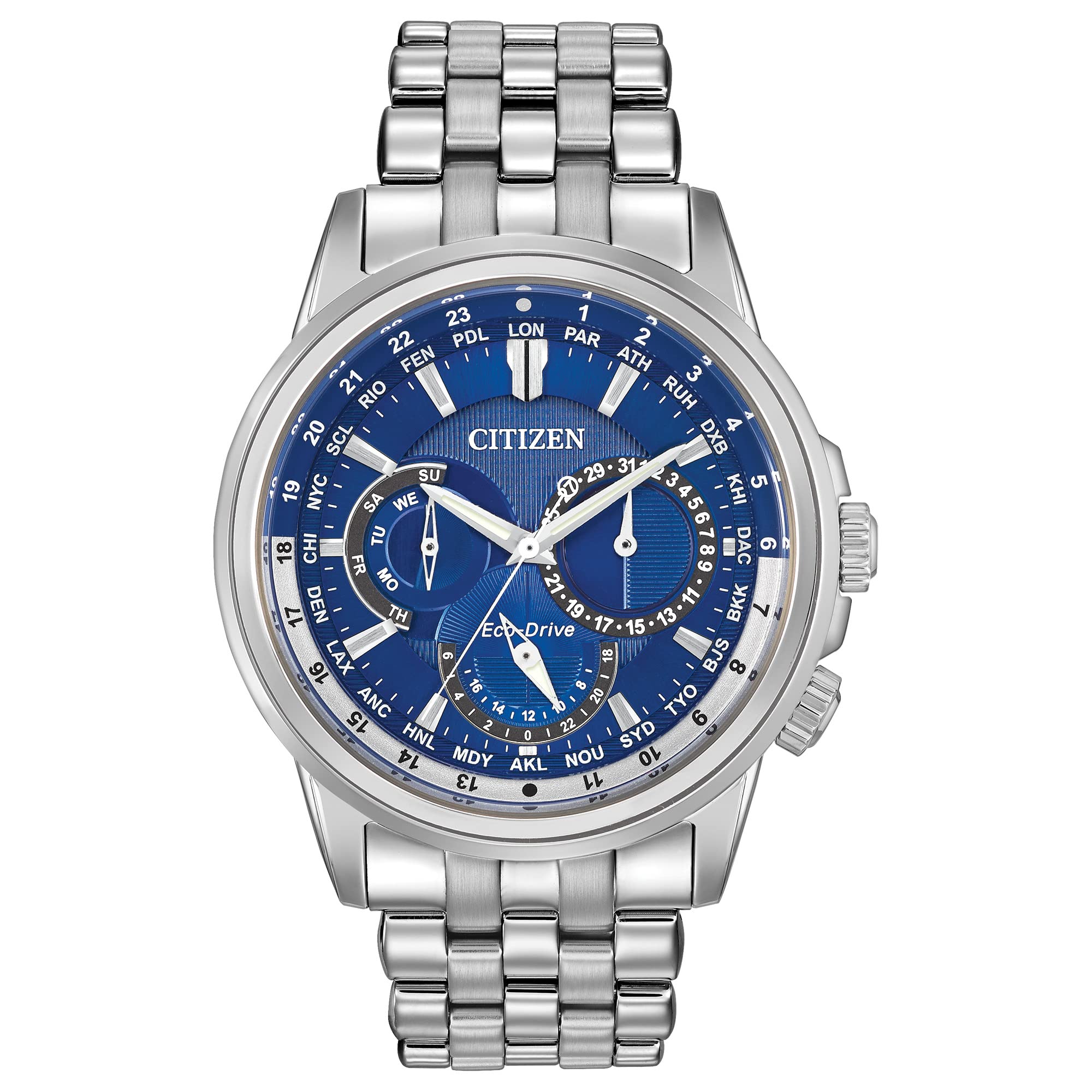 Reloj Citizen Eco-drive Classic De Acero Con Esfera Azul De 44 Mm - Venta Internacional.