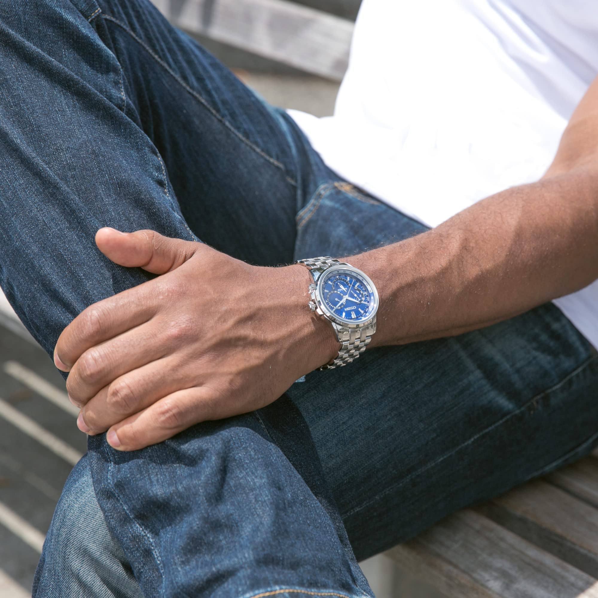 Foto 4 pulgar | Reloj Citizen Eco-drive Classic De Acero Con Esfera Azul De 44 Mm - Venta Internacional.