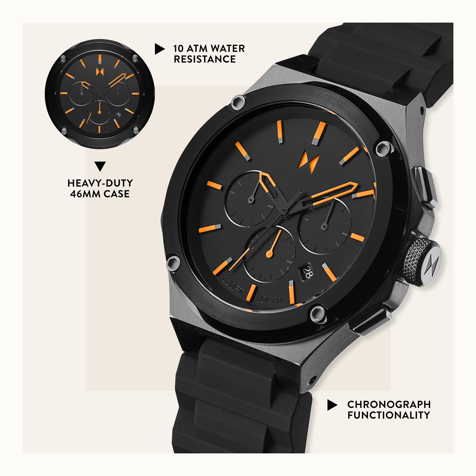 Foto 3 pulgar | Reloj Mvmt Raptor Con Cronógrafo Moon Para Hombre, Carcasa Plateada De 46 Mm - Venta Internacional.