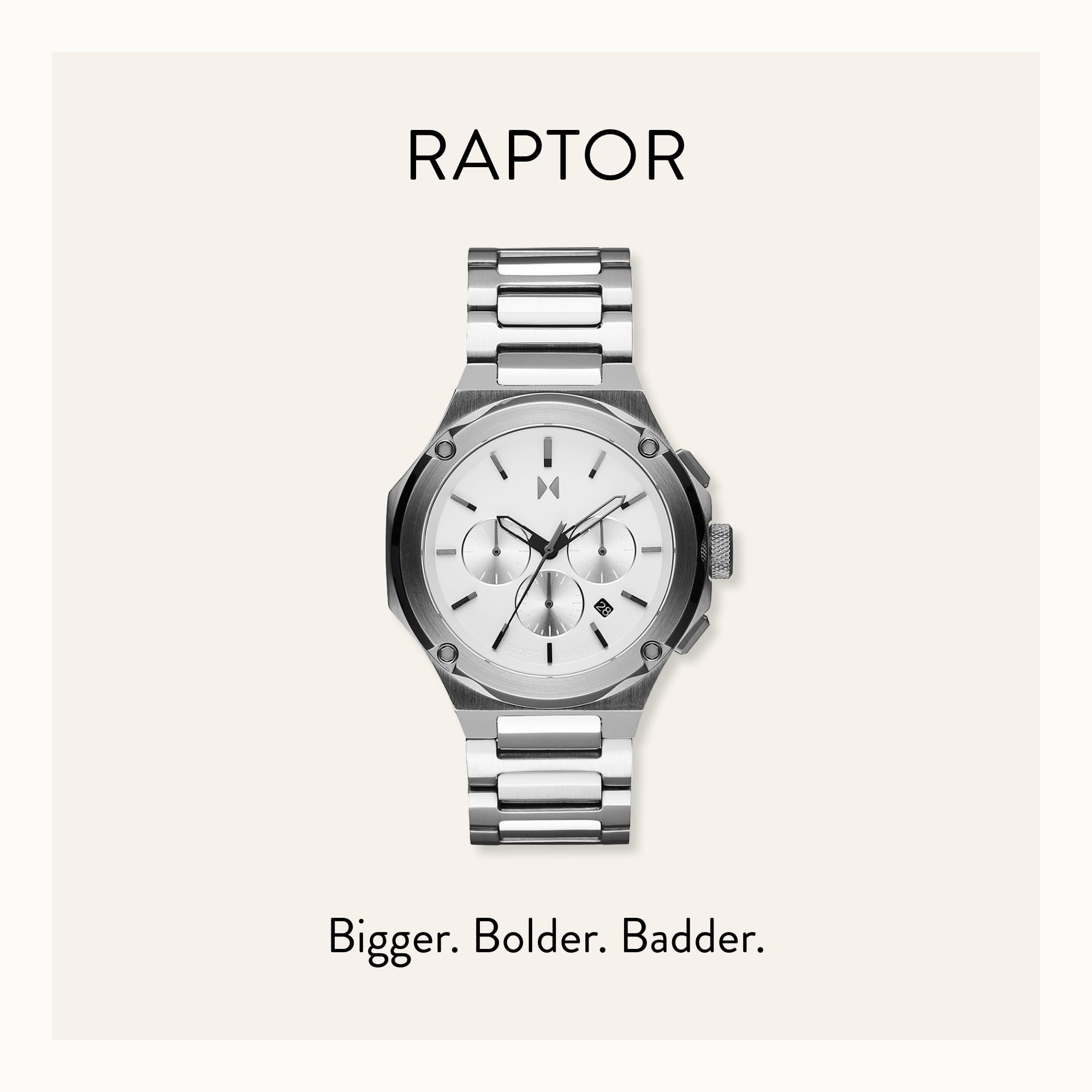 Foto 7 pulgar | Reloj Mvmt Raptor Con Cronógrafo Moon Para Hombre, Carcasa Plateada De 46 Mm - Venta Internacional.