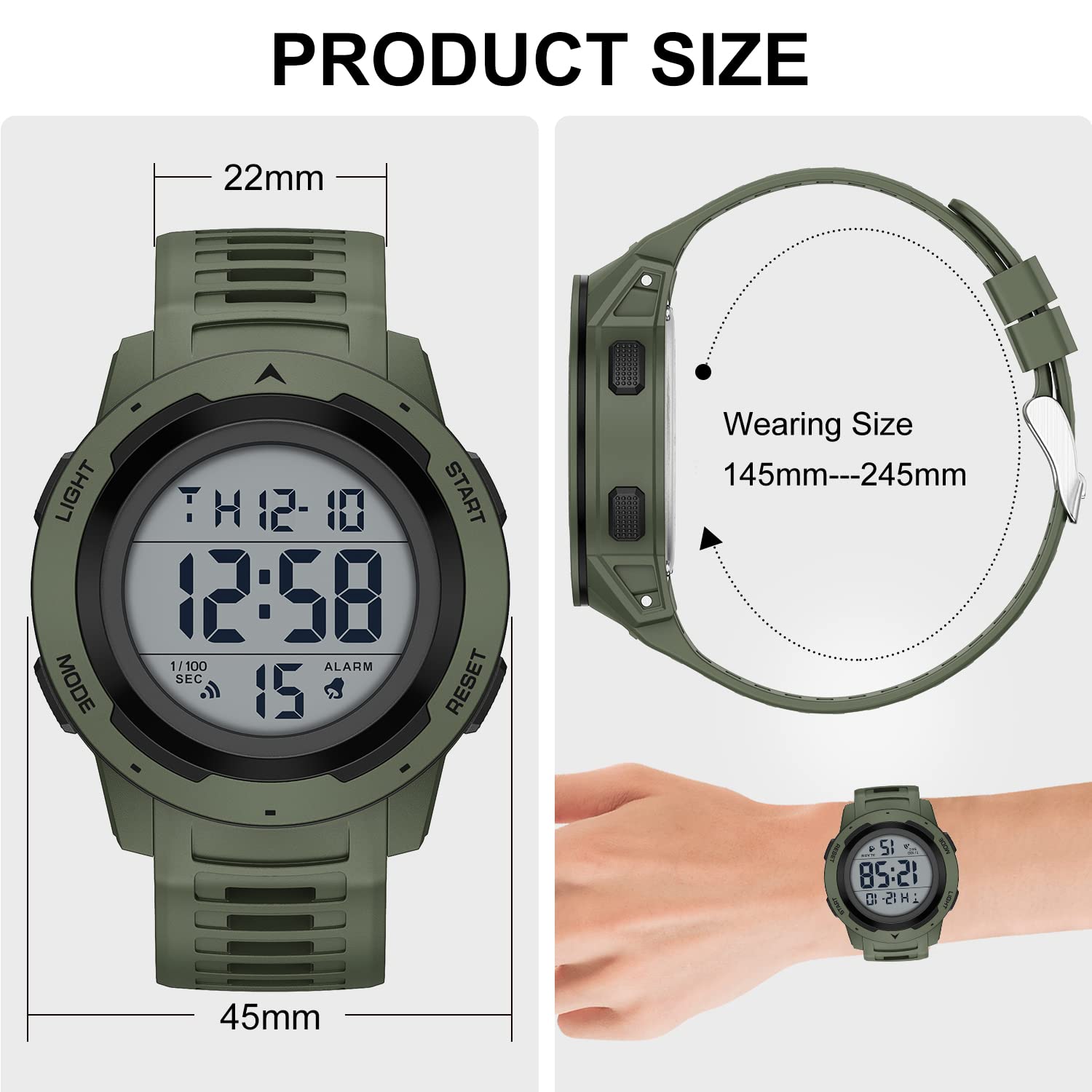 Foto 5 pulgar | Reloj Deportivo Golden Hour Waterproof Digital Para Hombre - Venta Internacional.