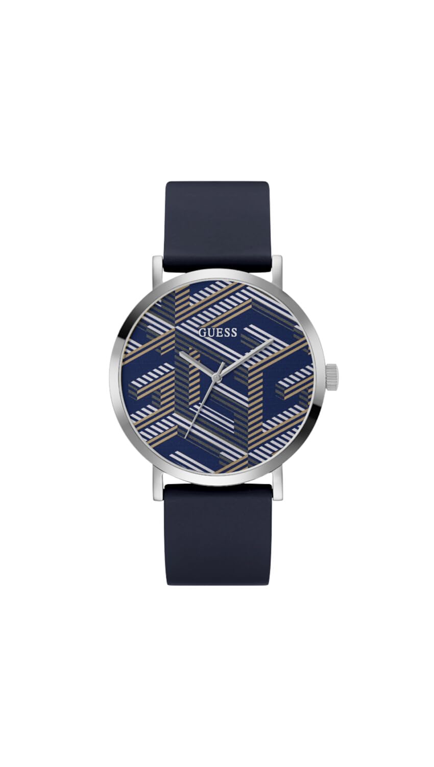 Foto 2 pulgar | Reloj Guess Para Hombre Con Correa De Silicona Azul Marino Y Carcasa De 44,0 Mm - Venta Internacional.