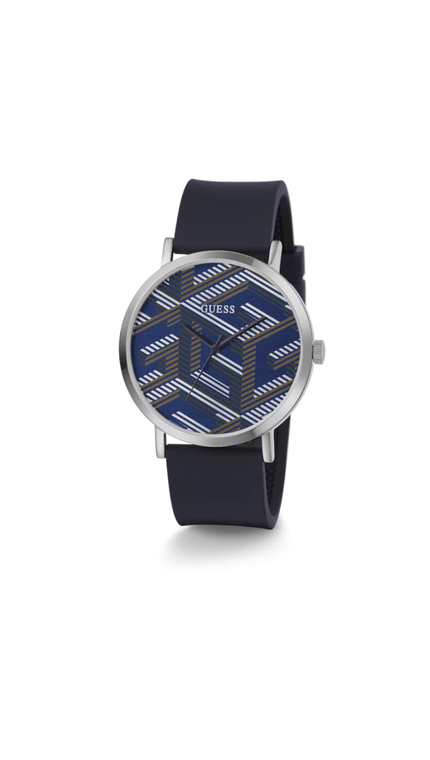 Foto 3 pulgar | Reloj Guess Para Hombre Con Correa De Silicona Azul Marino Y Carcasa De 44,0 Mm - Venta Internacional.