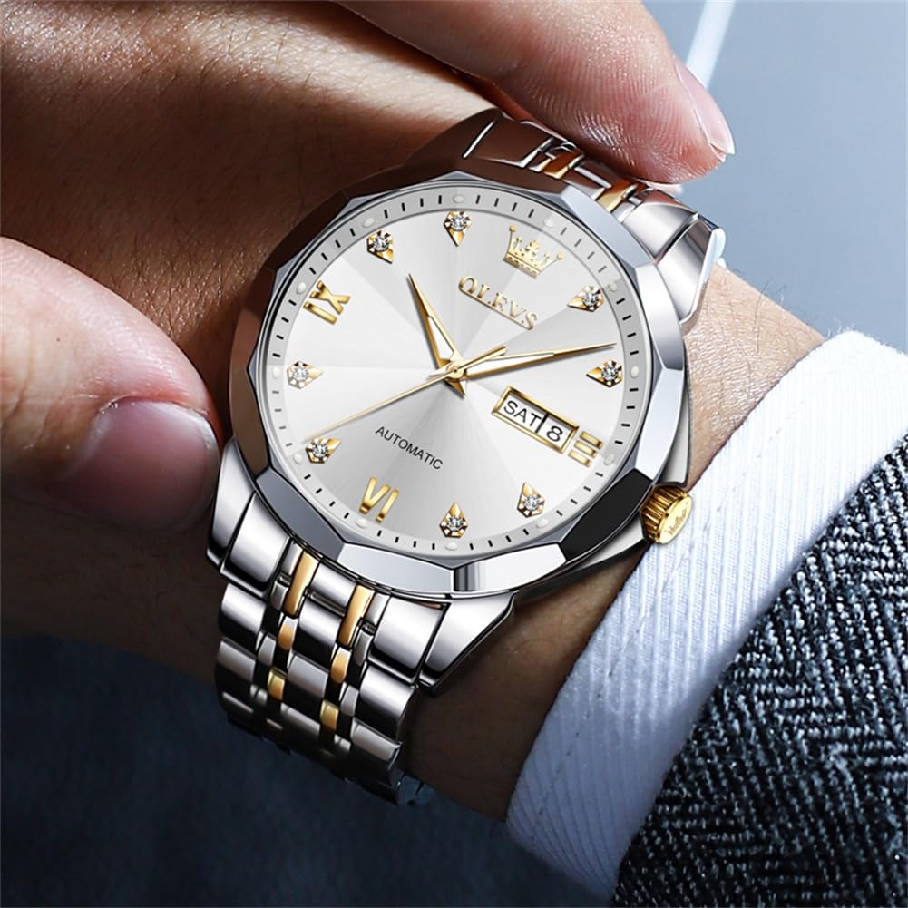 Foto 4 pulgar | Reloj Olevs Classic Mechanical Automatic Para Hombre Con Fecha Blanco - Venta Internacional.