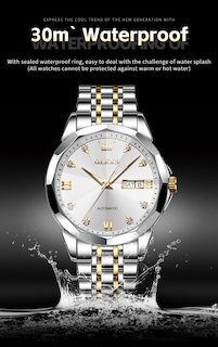 Foto 4 | Reloj Olevs Classic Mechanical Automatic Para Hombre Con Fecha Blanco - Venta Internacional.