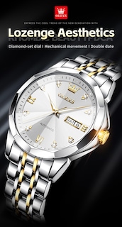 Foto 5 | Reloj Olevs Classic Mechanical Automatic Para Hombre Con Fecha Blanco - Venta Internacional.