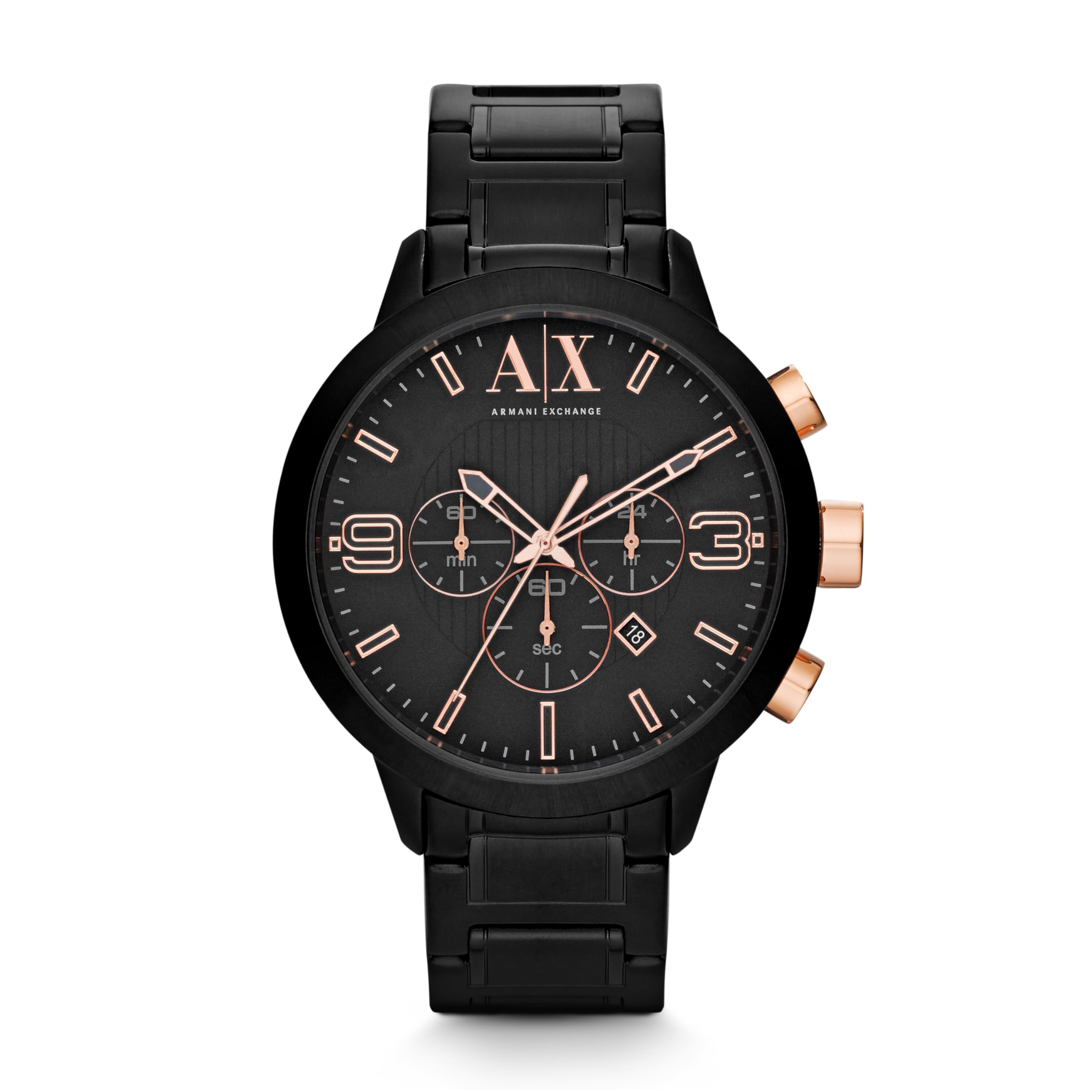 Reloj Armani Exchange Ax1350 Chronograph Para Hombre, Acero Negro - Venta Internacional.
