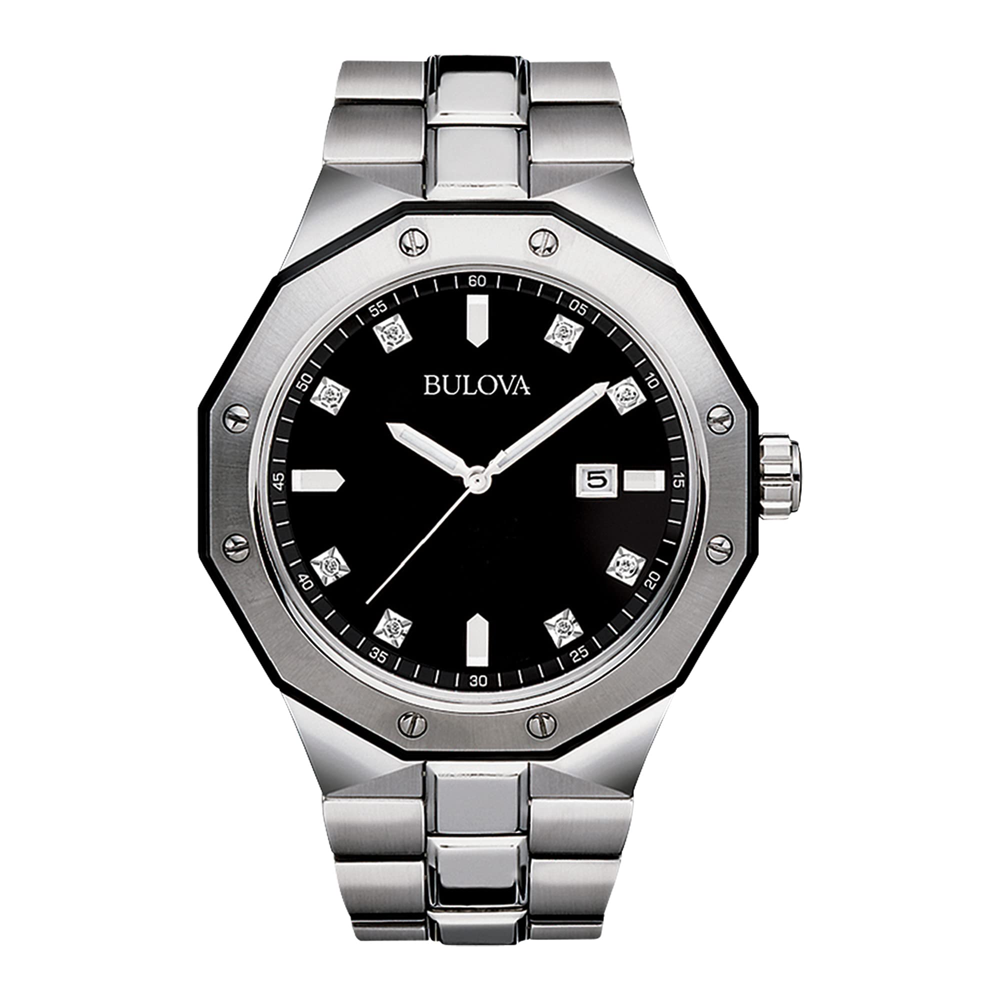 Reloj Bulova Classic 98d103 De Acero Inoxidable 44 Mm Con Diamantes - Venta Internacional.