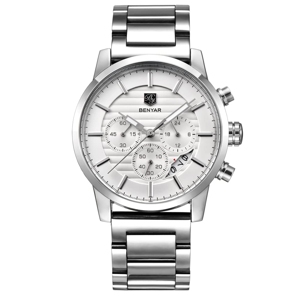 Reloj Benyar Quartz Chronograph Impermeable Para Hombre - Venta Internacional.